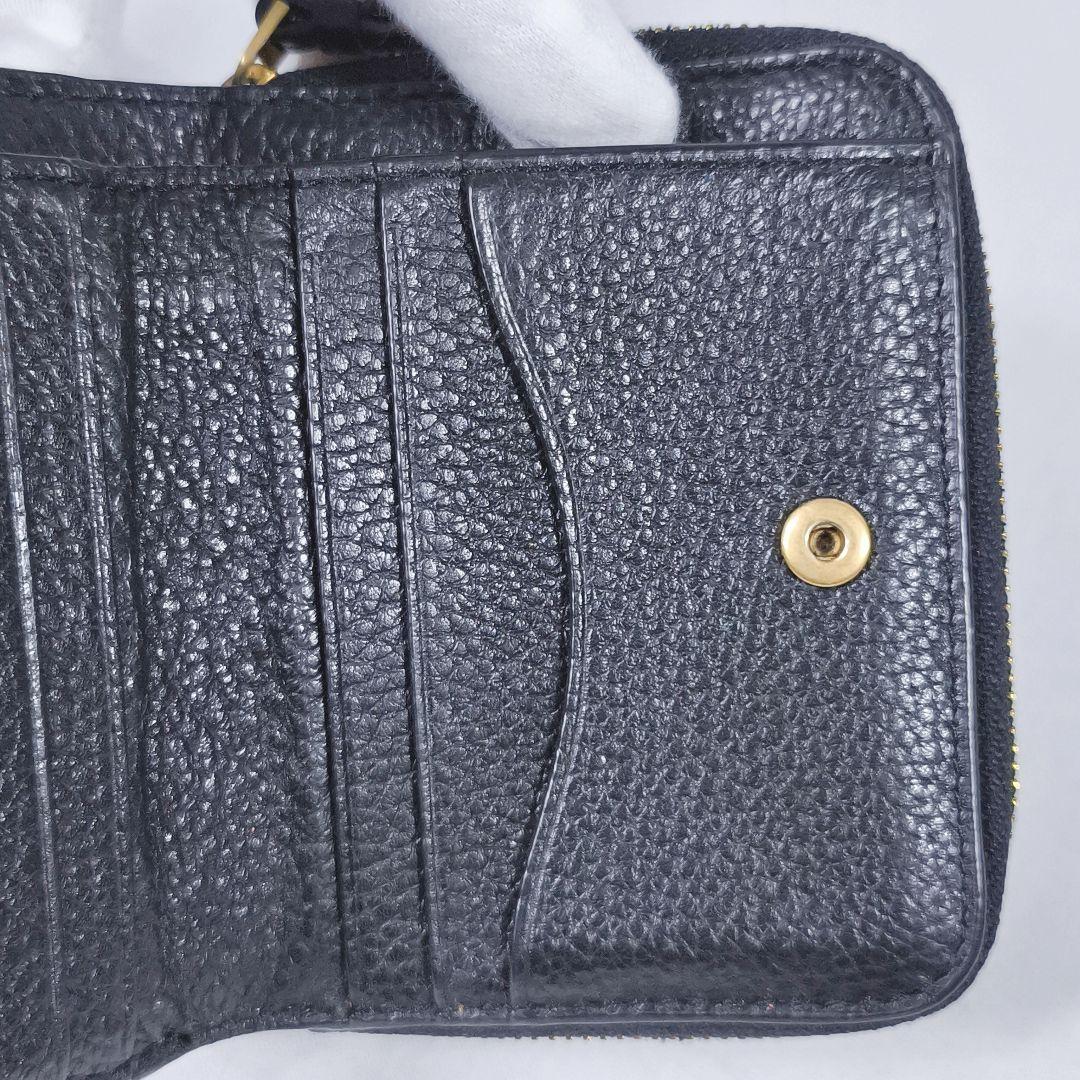 美品✨️　トリーバーチ　THEA　ティア　フルレザー　折り財布　黒