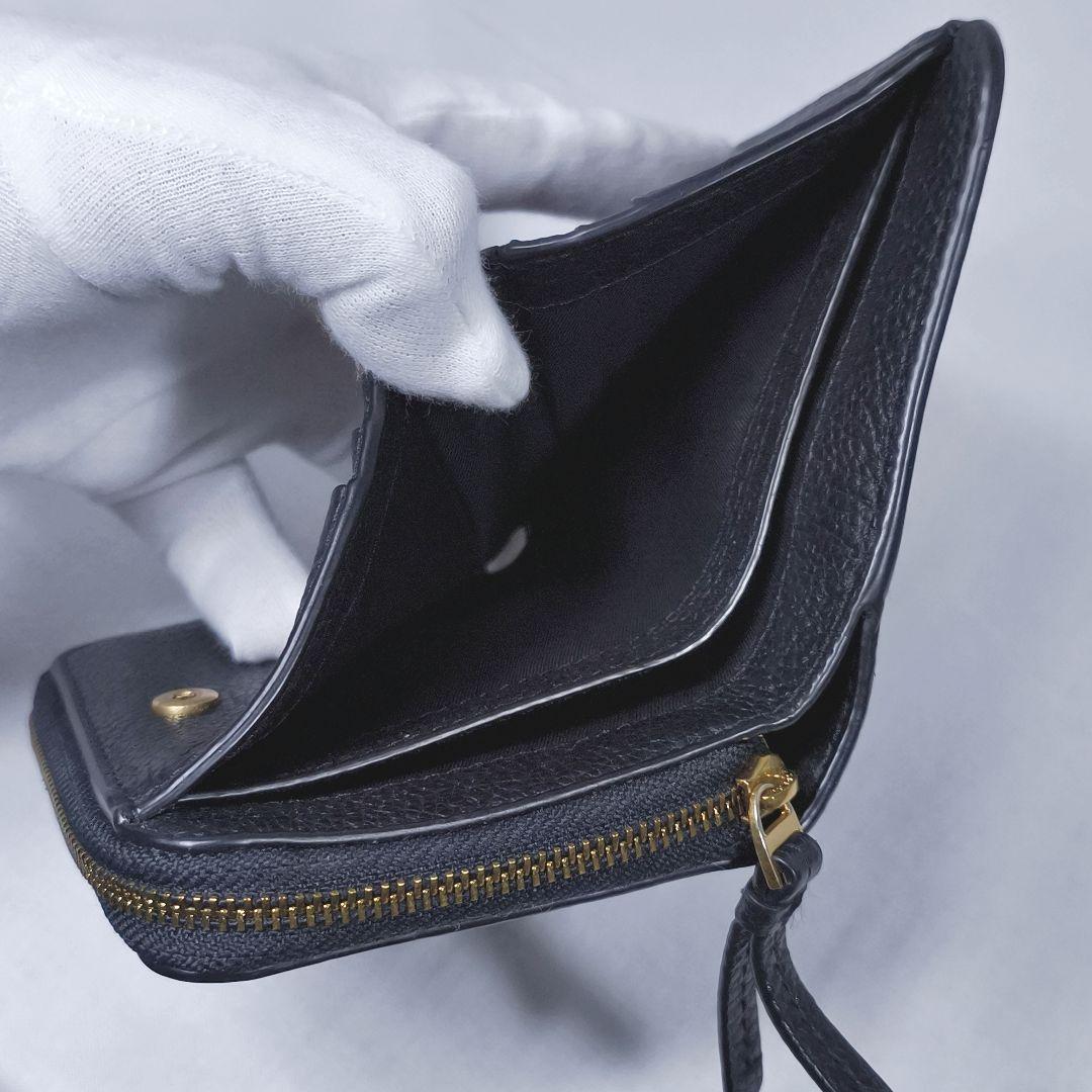 美品✨️　トリーバーチ　THEA　ティア　フルレザー　折り財布　黒