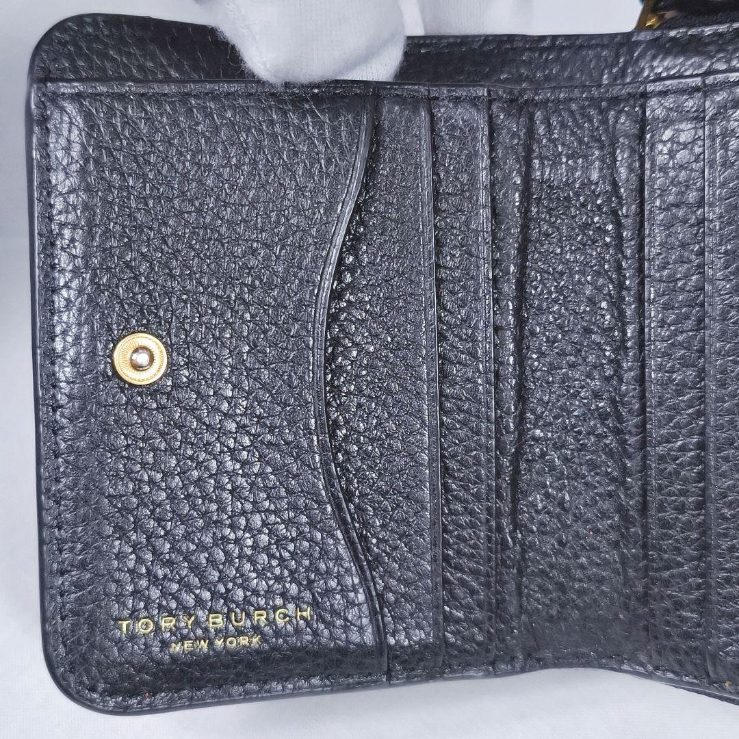 美品✨️　トリーバーチ　THEA　ティア　フルレザー　折り財布　黒