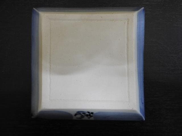 近藤悠三　岩染付角皿　光子識箱　MA35