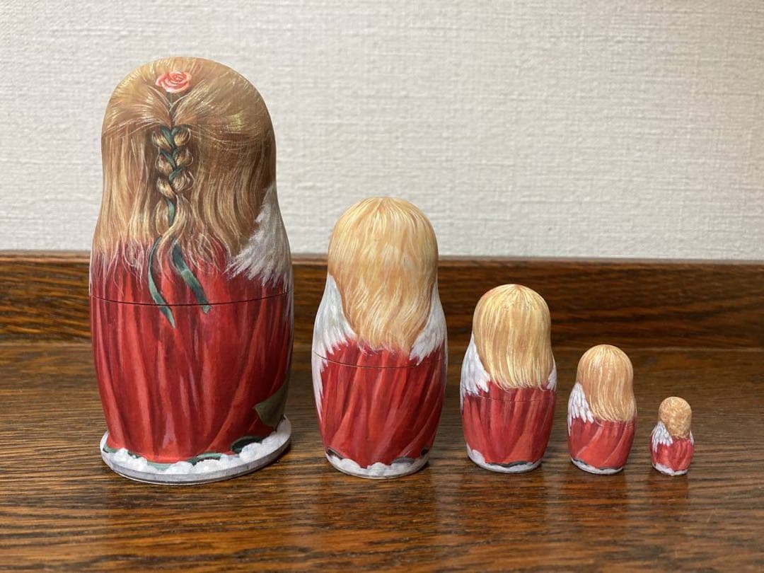 ロシア雑貨☆天使マトリョーシカ(5P)V.バルスコワ作 木製人形 リダ工房