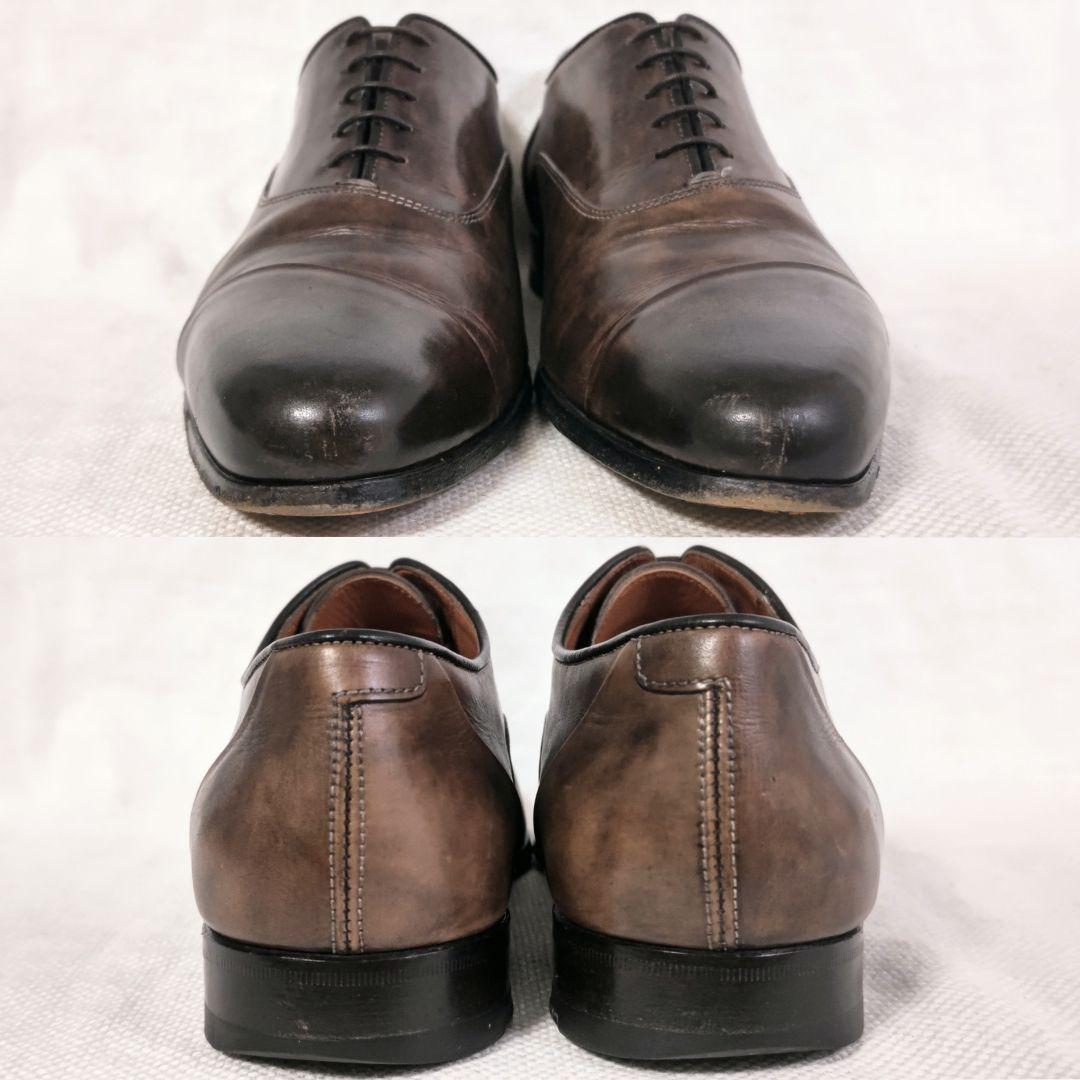 Santoniサントーニ12985ストレートチップビジネスドレスレザーシューズ茶