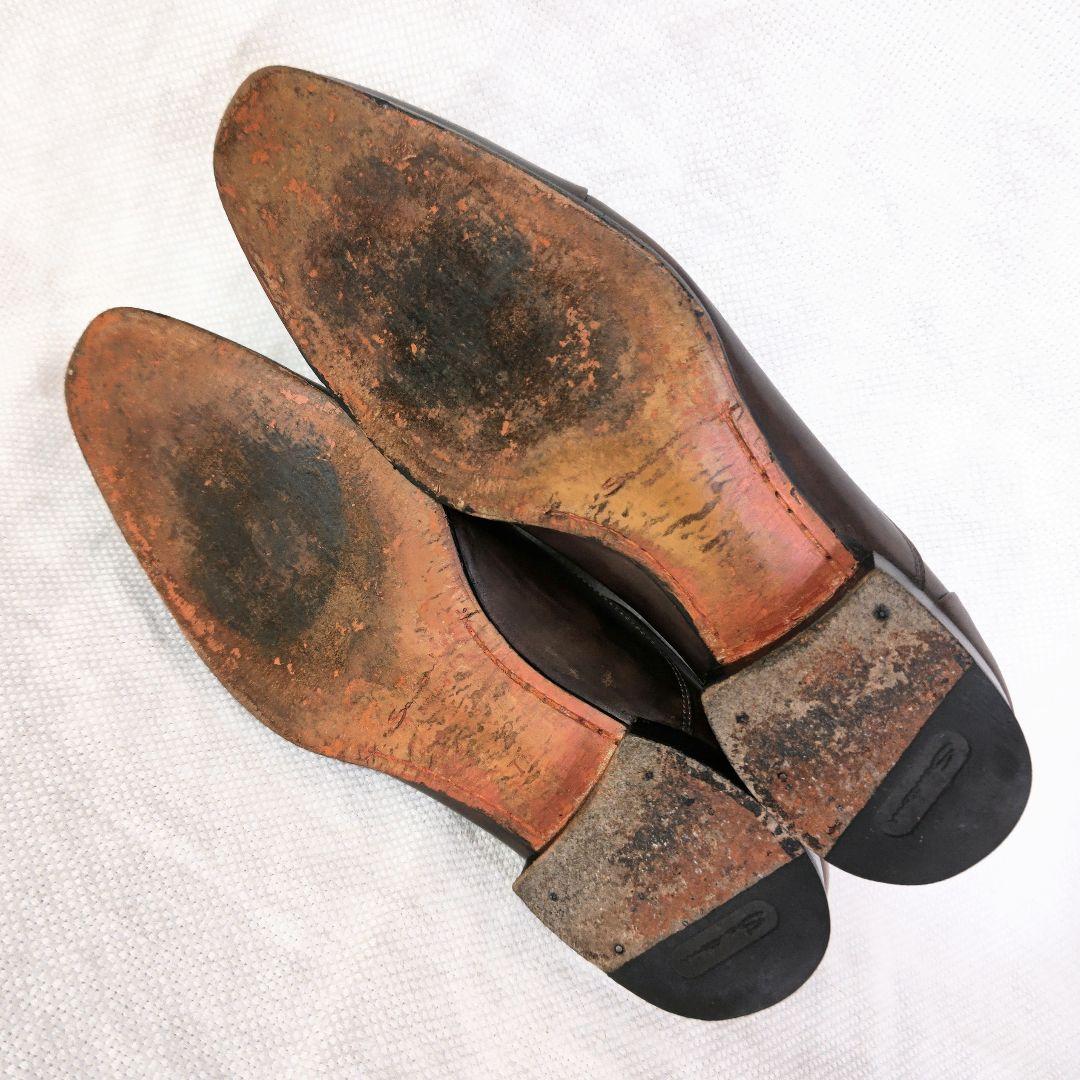 Santoniサントーニ12985ストレートチップビジネスドレスレザーシューズ茶