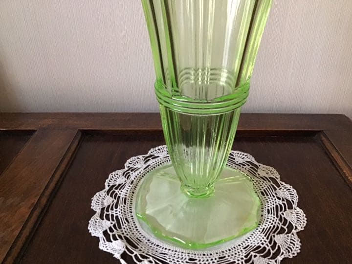 アンティーク　ウランガラス　花びん　オブジェ