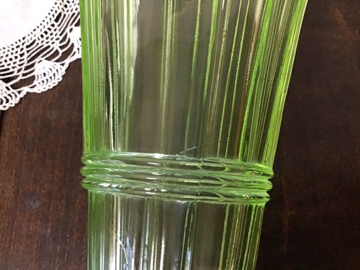 アンティーク　ウランガラス　花びん　オブジェ