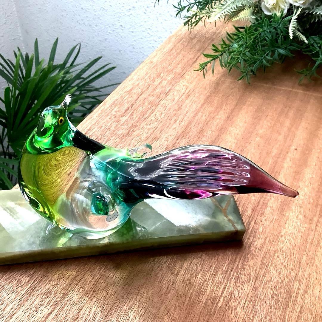 Malti Glass 【Love Birds/ラヴ　バード】台座付　ガラス工芸