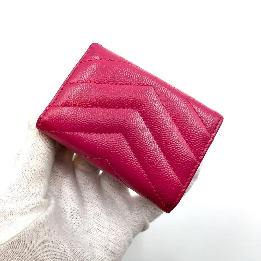 ◇サンローラン◇レザー/カサンドラ/コンパクトウォレット/三つ折り財布