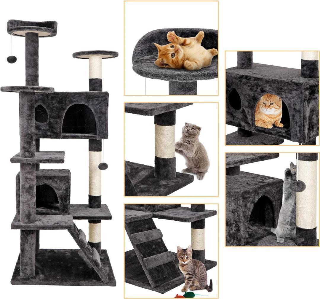 【M2942-88-56】キャットタワー 据え置き　高さ135cm　組み立て簡単