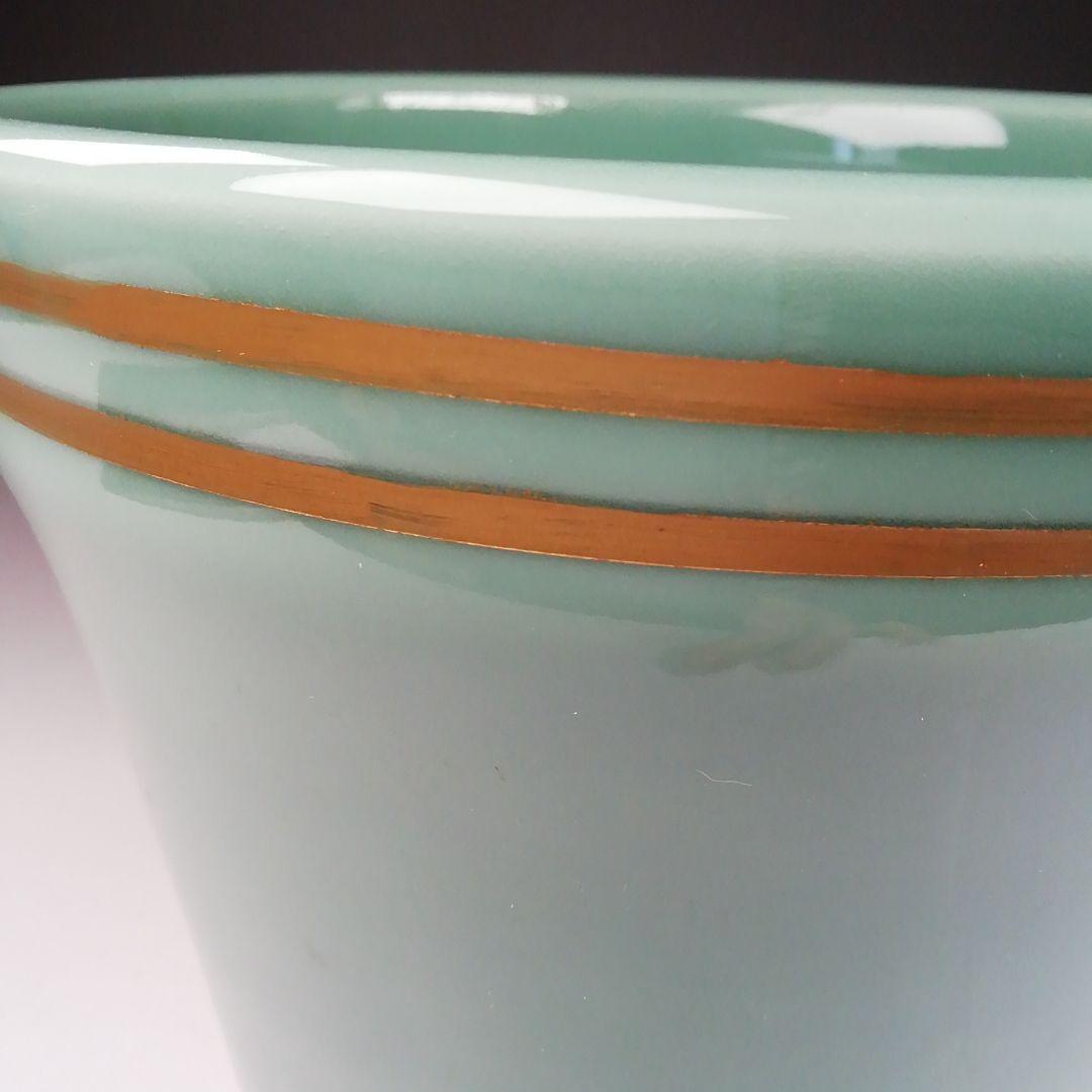 Ｔ８４４　水指　『末広　高麗青磁　一重口水指』『瑞豊 造』　共箱　茶道具