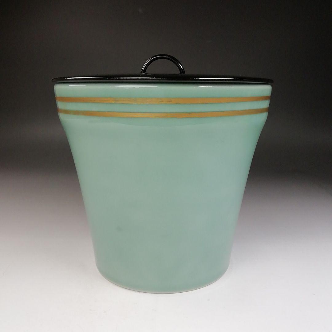 Ｔ８４４　水指　『末広　高麗青磁　一重口水指』『瑞豊 造』　共箱　茶道具