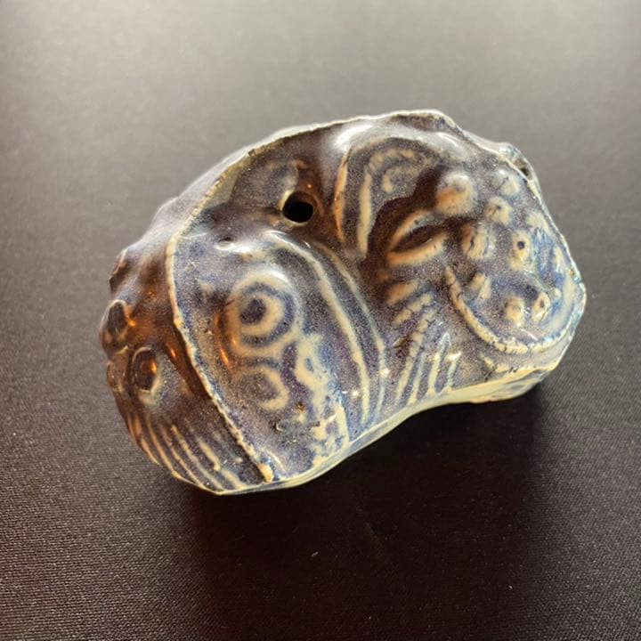 李朝瑠璃釉獅子形水滴 /朝鮮古陶磁