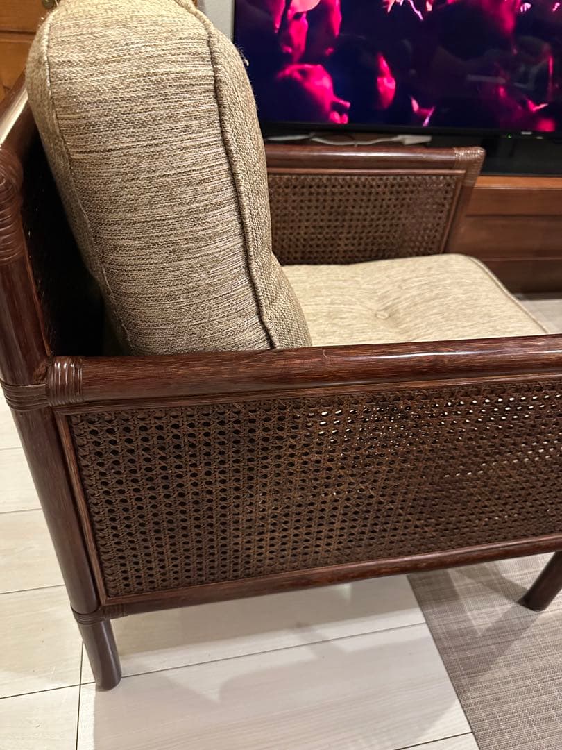 X*様 ※x　　　ミッドセンチュリー　カザマ　ラタン　リゾートソファチェア