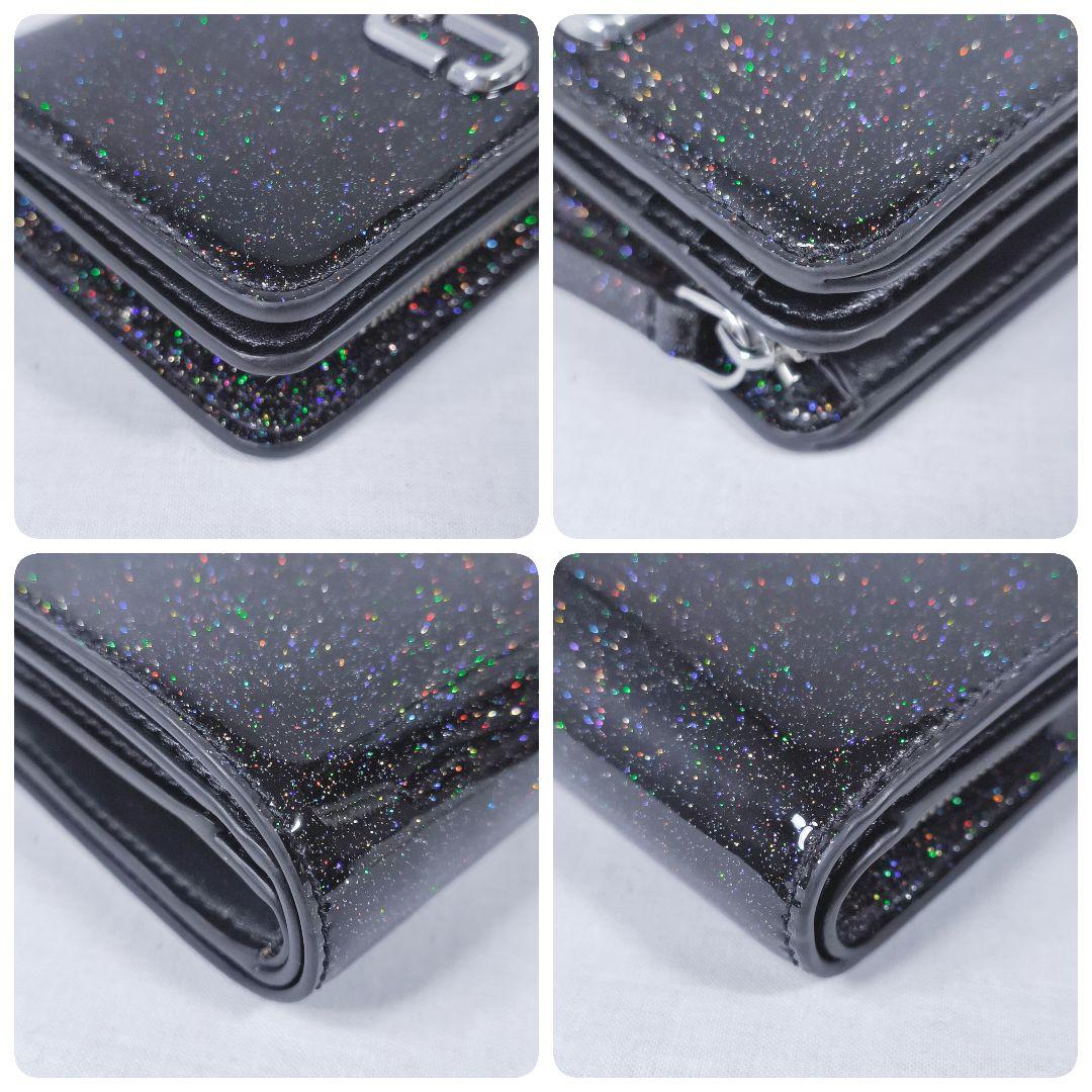 未使用✨️ マークジェイコブス　ザ コーテッド グリッター　折り財布　黒