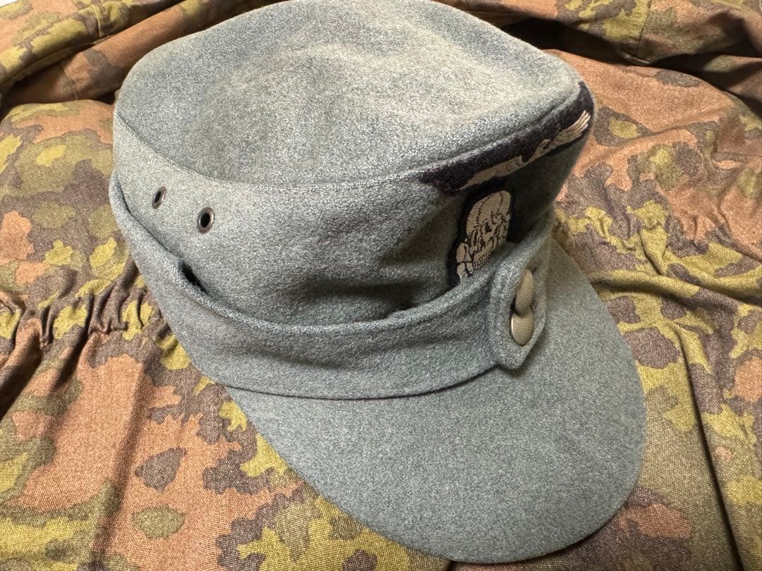 ドイツ軍　M43戦闘帽　エーデルワイスバッジ付き
