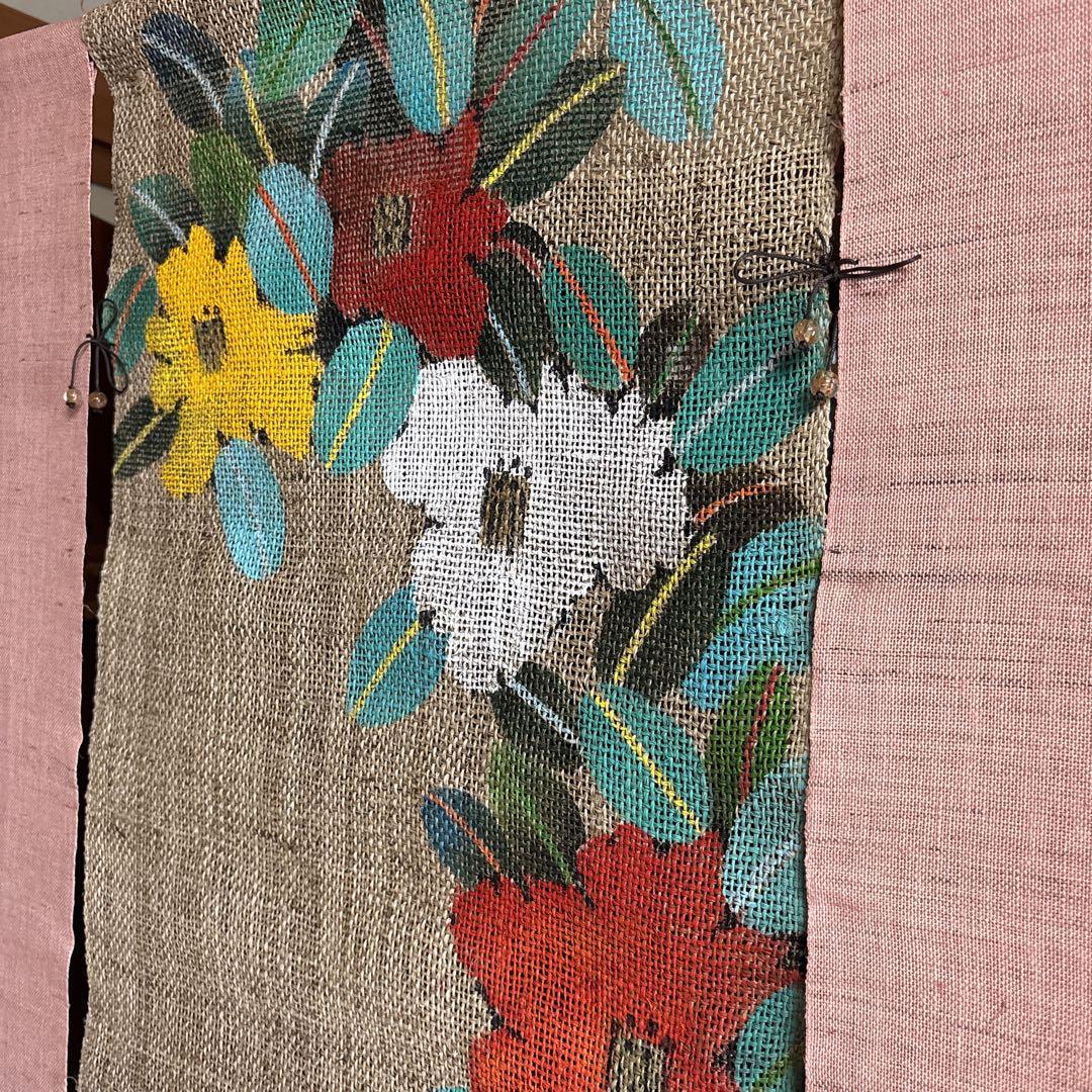 魯山人の四季 手描き本麻のれんコレクション 全4点 タペストリー 未使用品