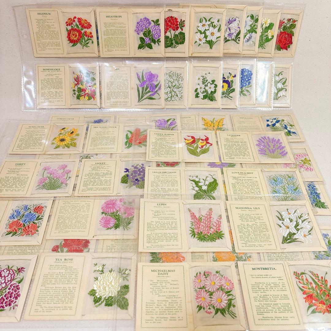 Mサイズ 花　刺繍　シガレットカード　60枚