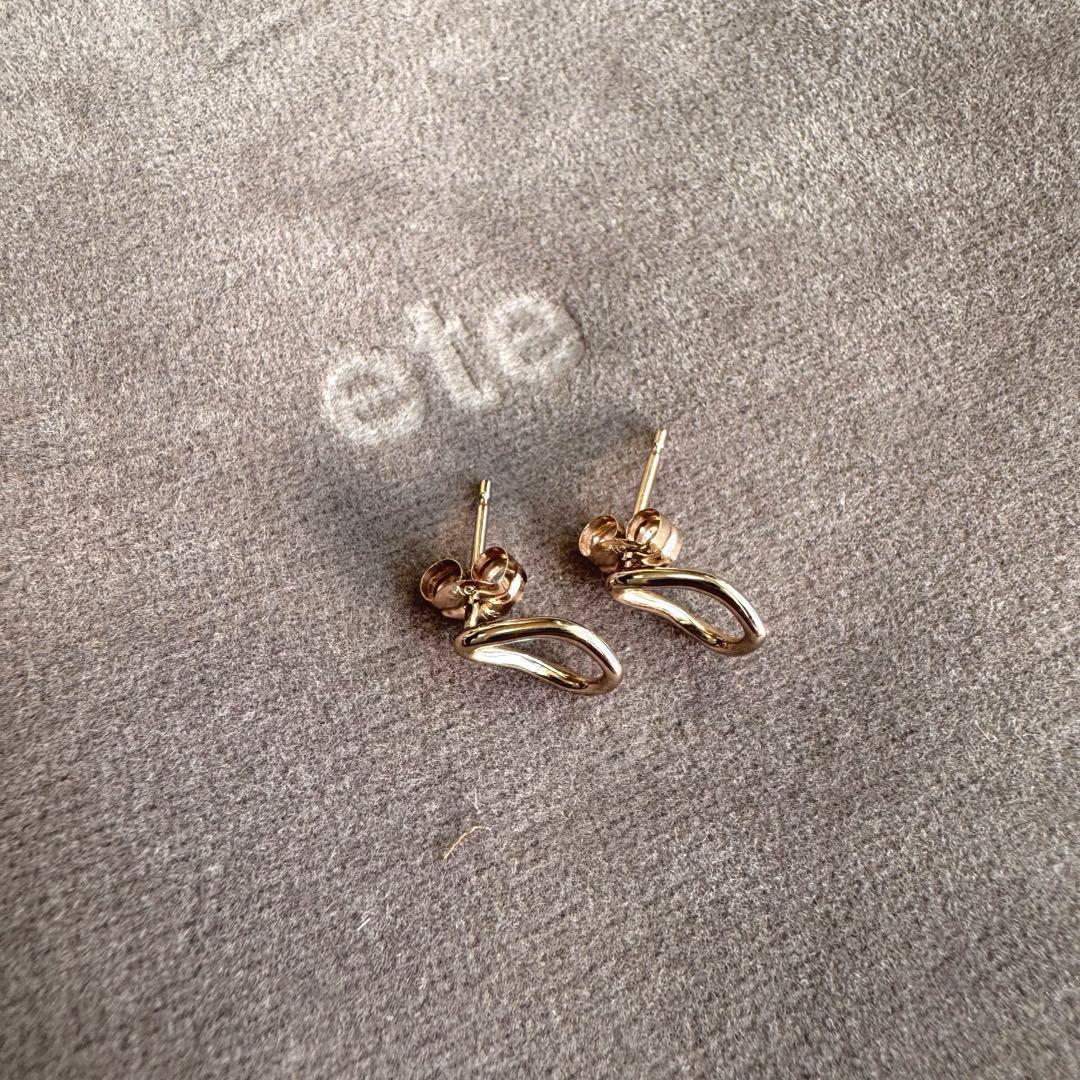 ete エテ ドロップ チェーン ピアス SV925 K18 ニッケルフリー