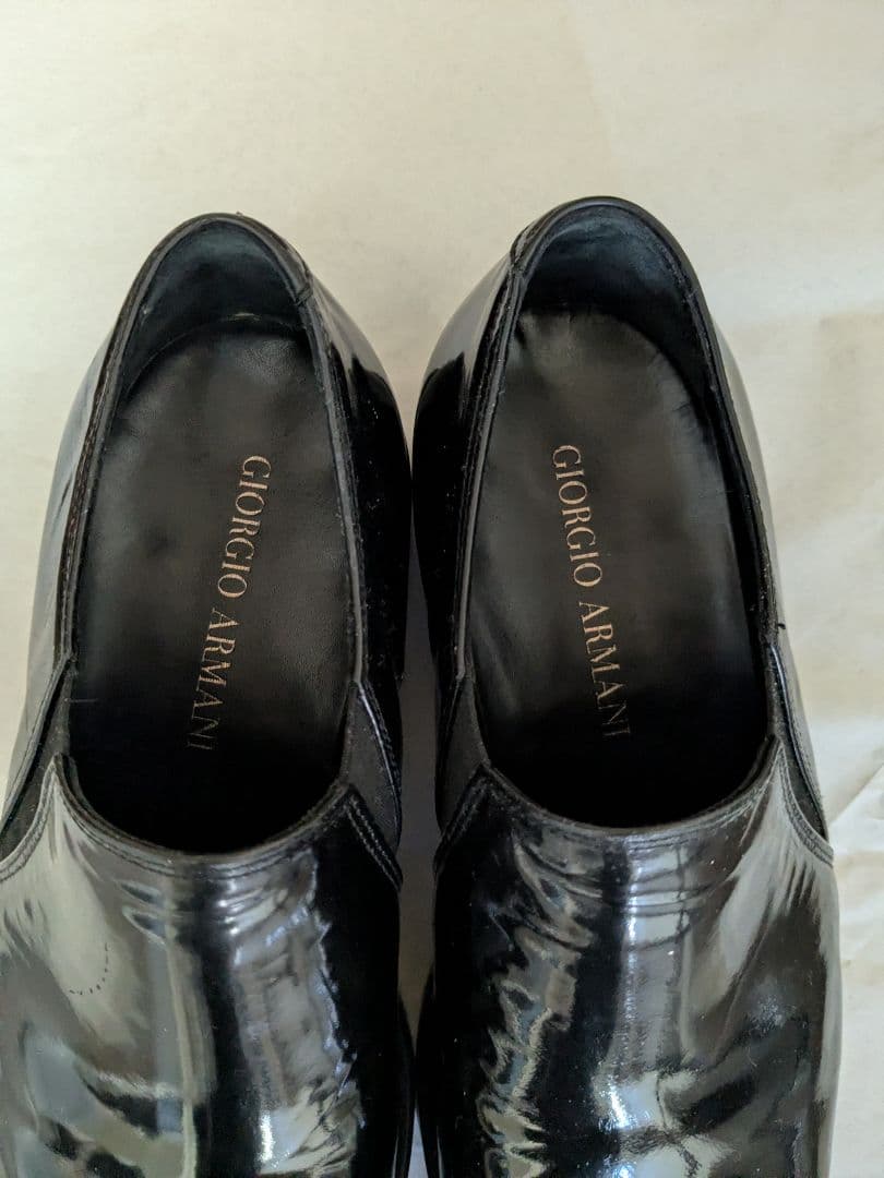 エ*ド様 GIORGIO ARMANI ジョルジオ・アルマーニ エナメルブラック