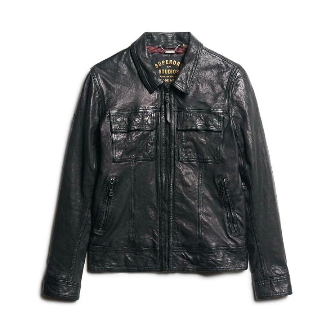 ジャケット・アウター Superdry Men's Seventies Leather Jacket