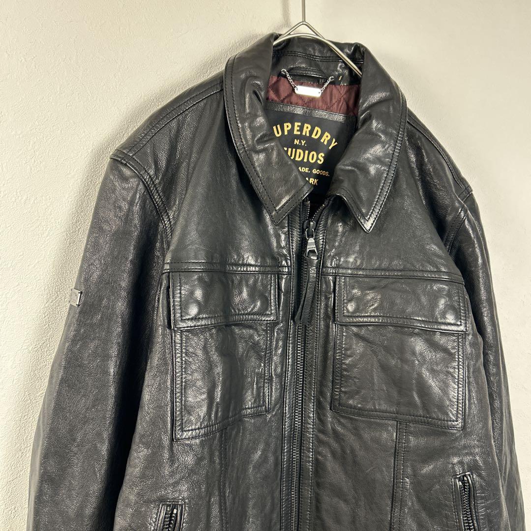 ジャケット・アウター Superdry Men's Seventies Leather Jacket