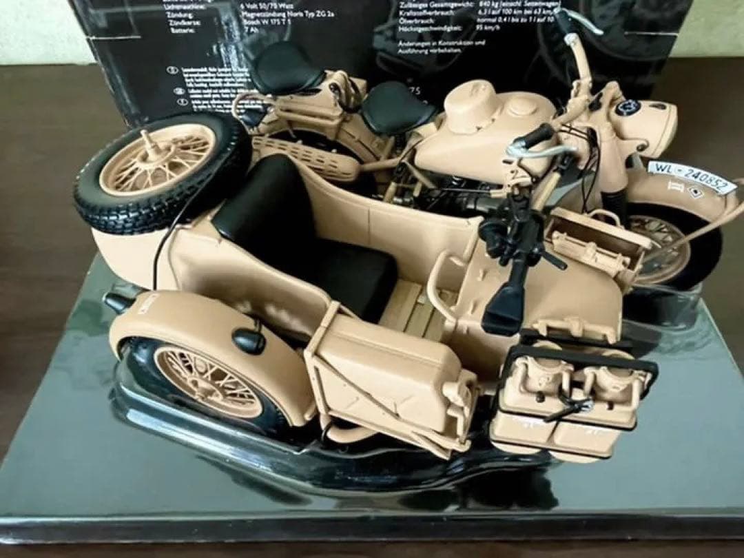 価格変更 1/10 シュコー BMW R75 サイドカー ドイツアフリカ軍団仕様
