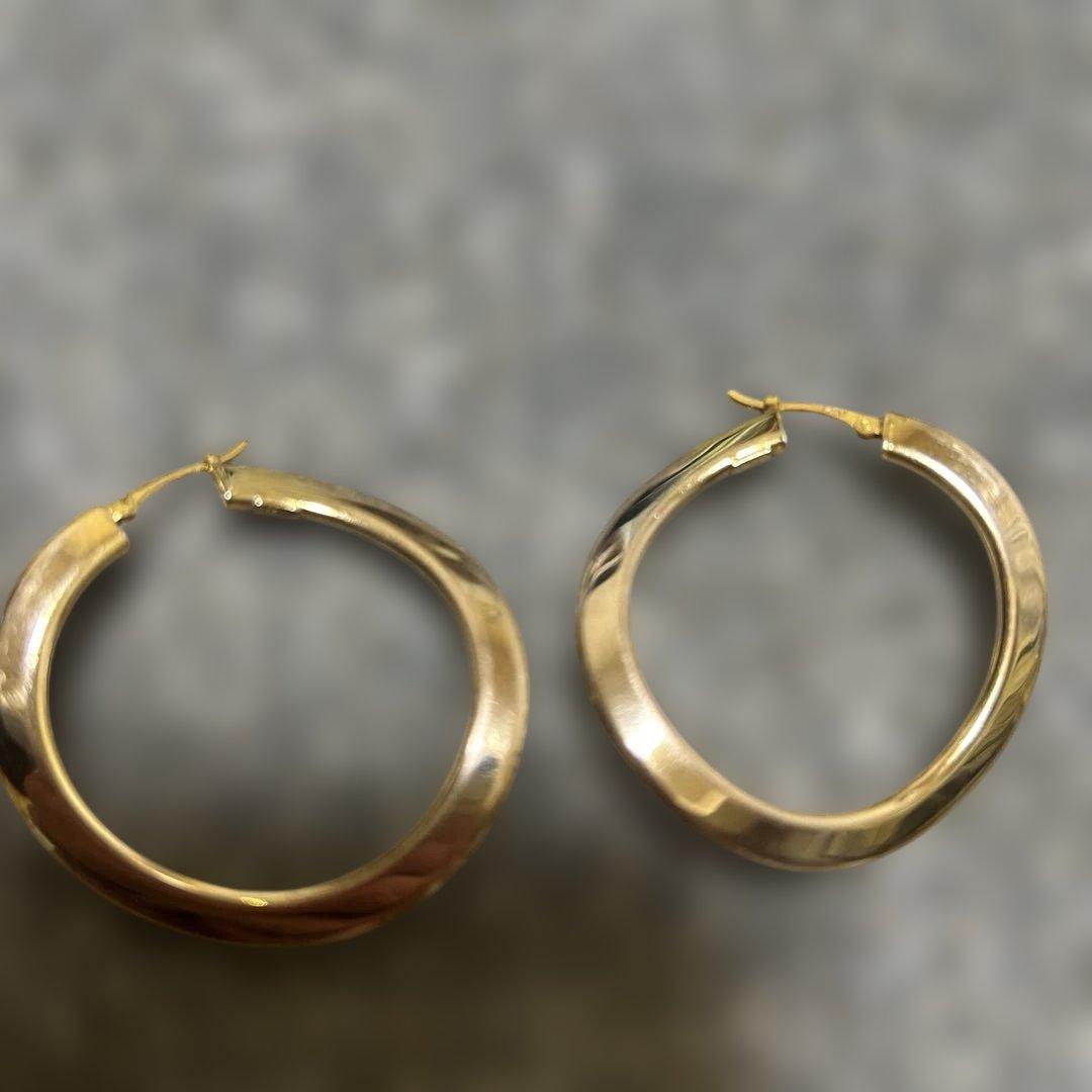 Star jewerly スタージュエリー　ゴールド フープピアス 中サイズ