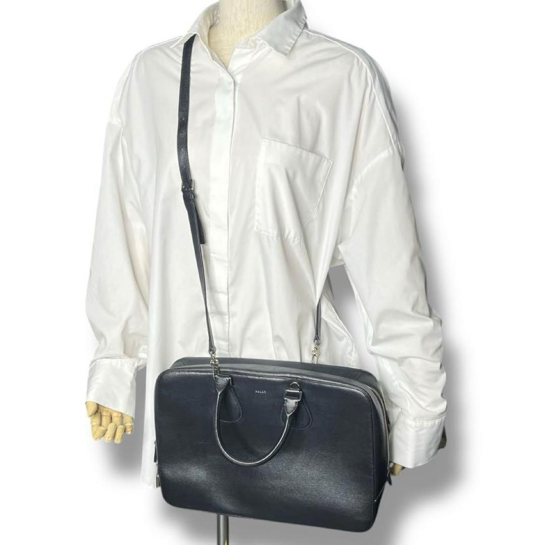 美品 BALLY バリー レザー 2WAY バッグ ビジネス A4 ブラック