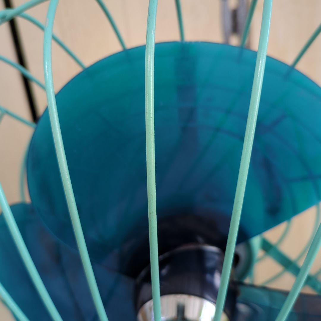 昭和レトロ 卓上扇風機 水色 3枚羽根　ビンテージ　本体リペイント　稼働　東芝