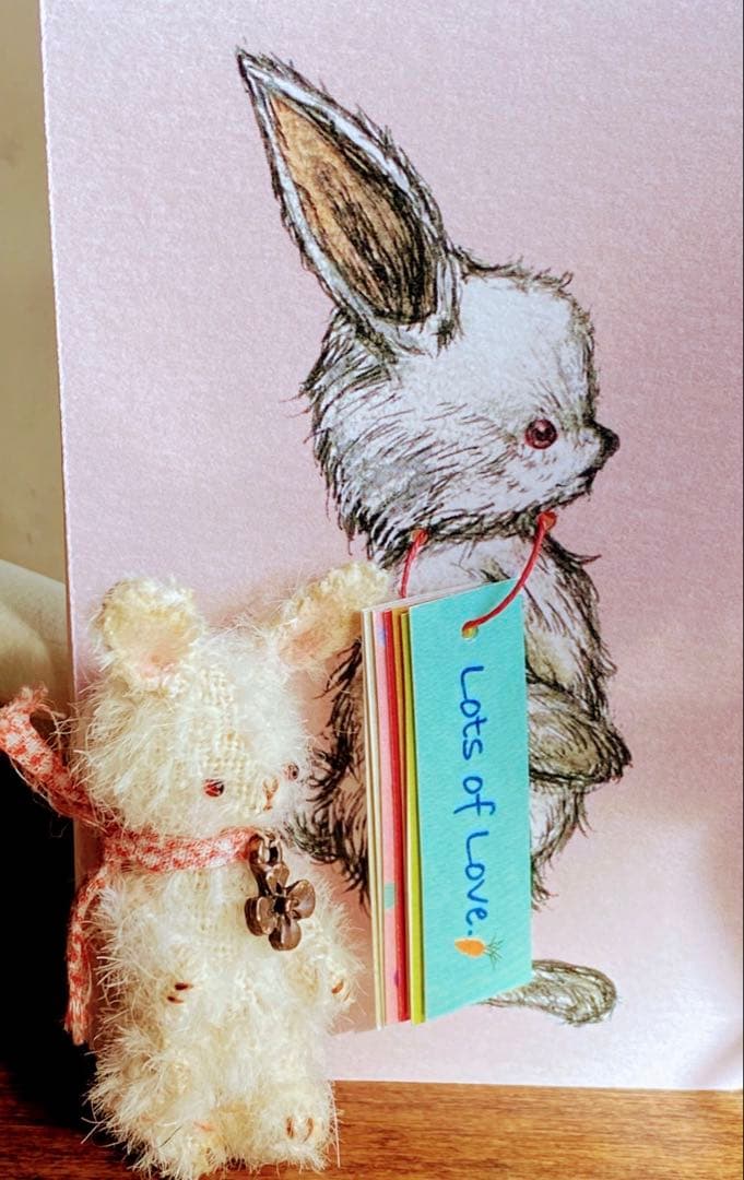 moriのえほん様　ラブリーなうさぎさん　ミニチュアぬいぐるみ