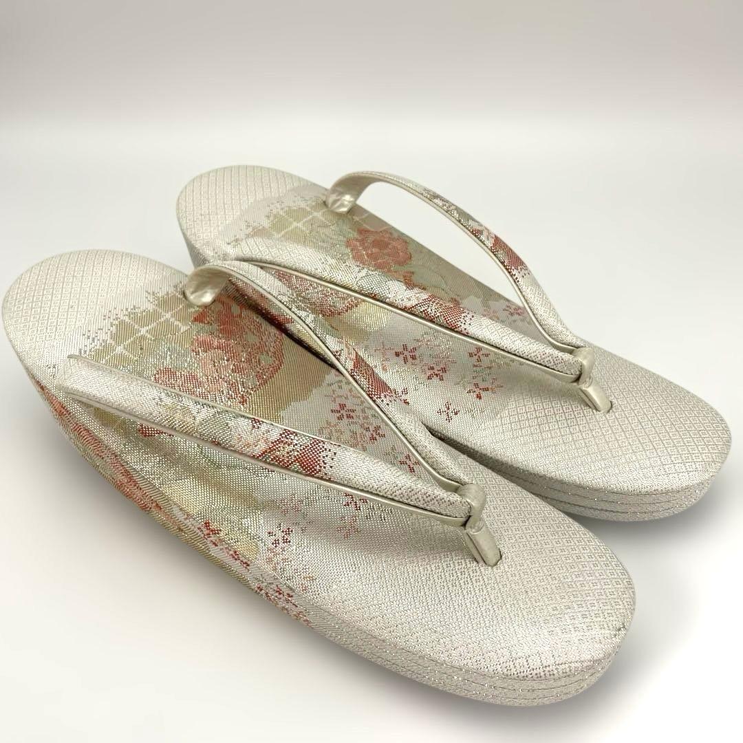 ■新品■厚底■帯地■草履バッグセット■ 高級佐賀織