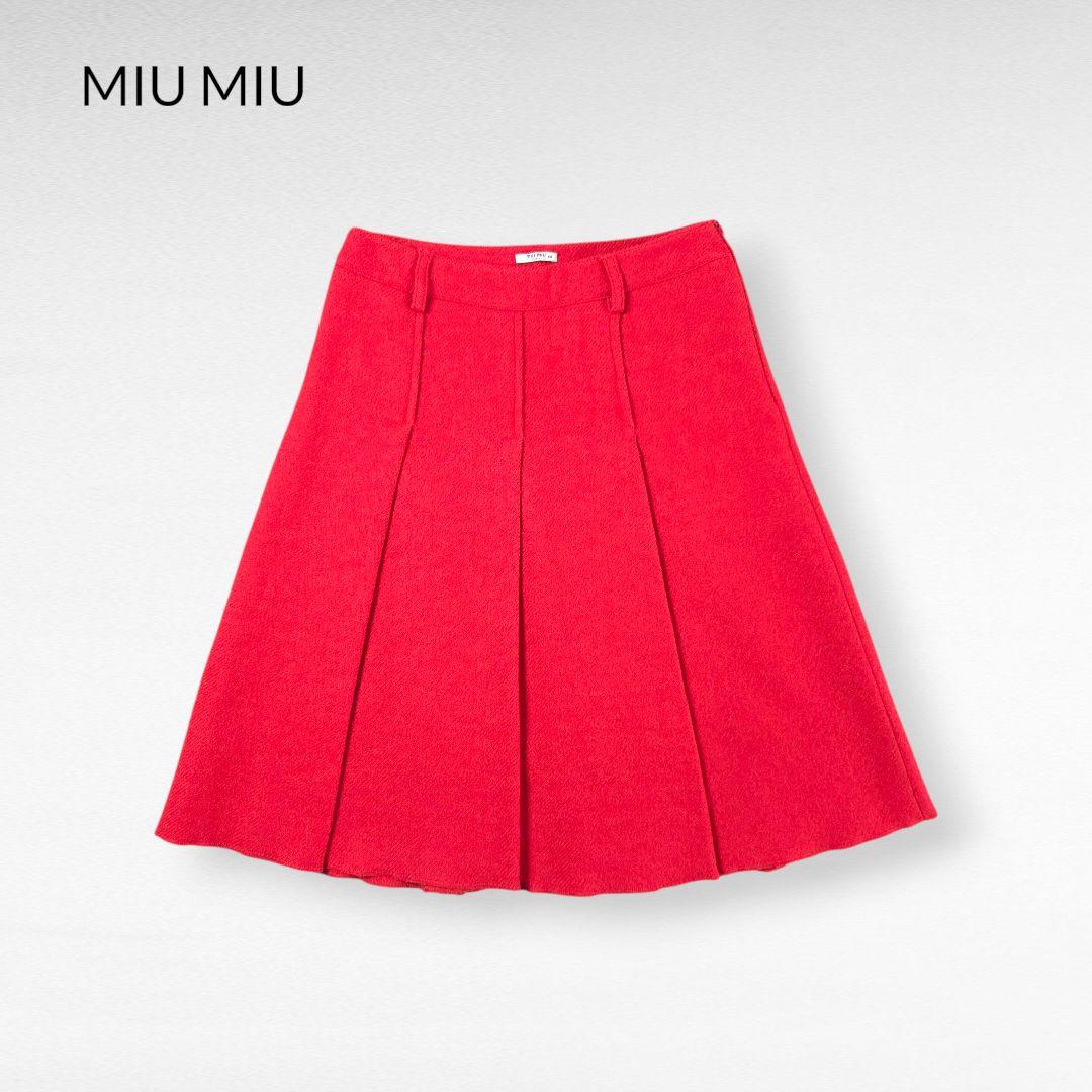 スカート MIU MIU Red Pleats Skirt Archive