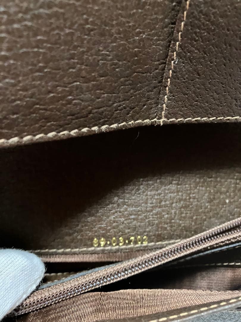 オールドGUCCI 二つ折り財布 ブラウン/ベージュ 箱付き
