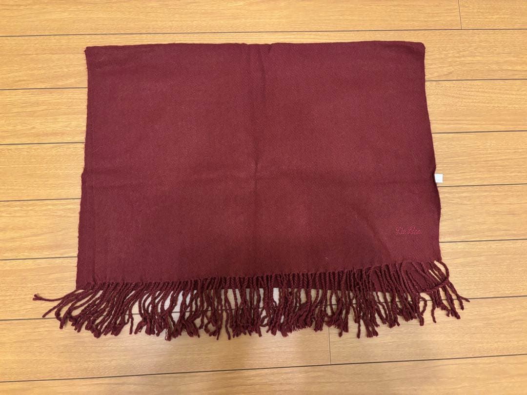 平成レトロLIZ LISAリボン付きバーガンディマフラー