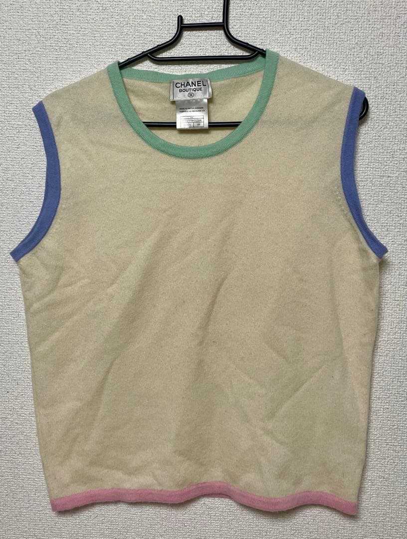 CHANEL シャネル　カシミアベスト44 ヴィンテージ