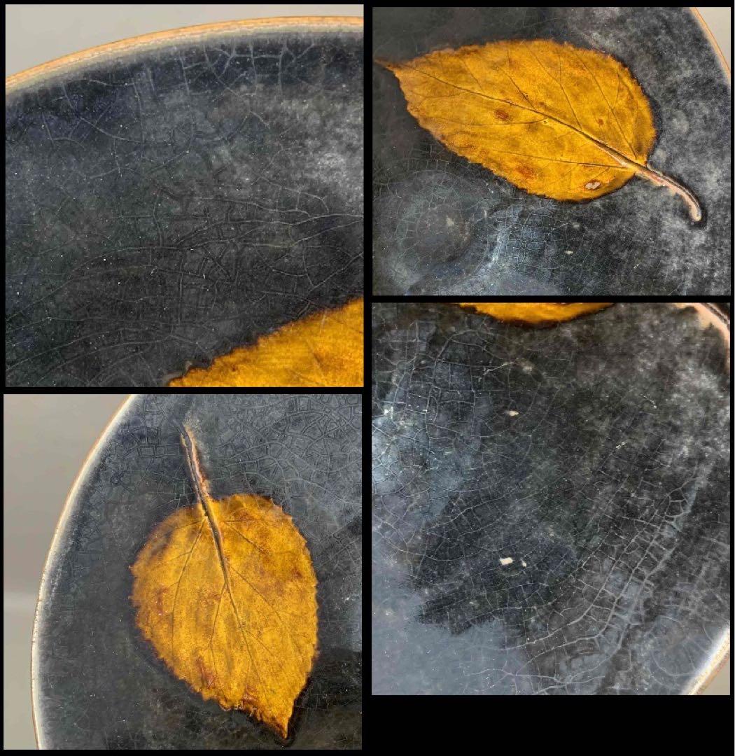 中国 木の葉平茶碗　f12230905