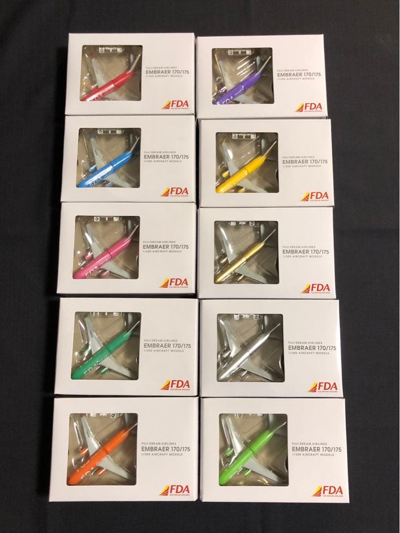 1/300 FDAフジドリームエアライン エンブラエル１号機〜10号機セット