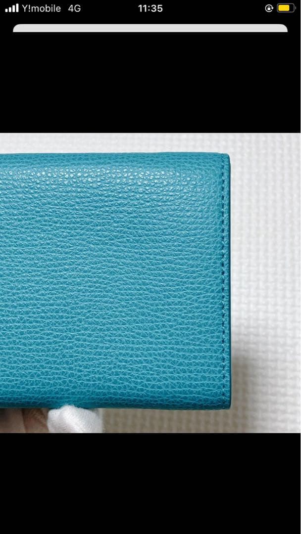未使用　agnes b. アニエスベー レザー三つ折り財布　ターコイズ