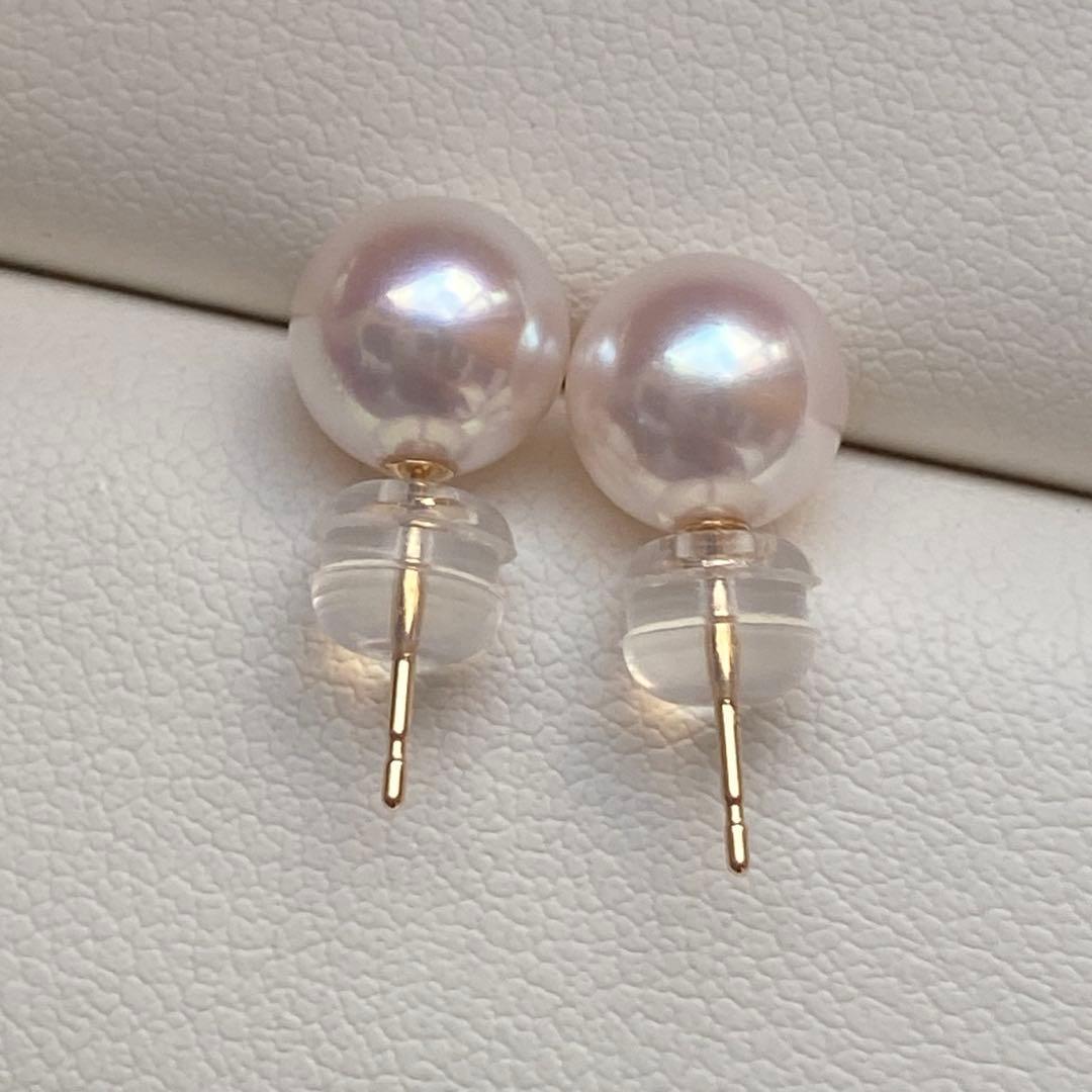 1941美品❣️花珠から天女級のテリ❣️K18❣️あこや真珠7.5-8mm ピアス