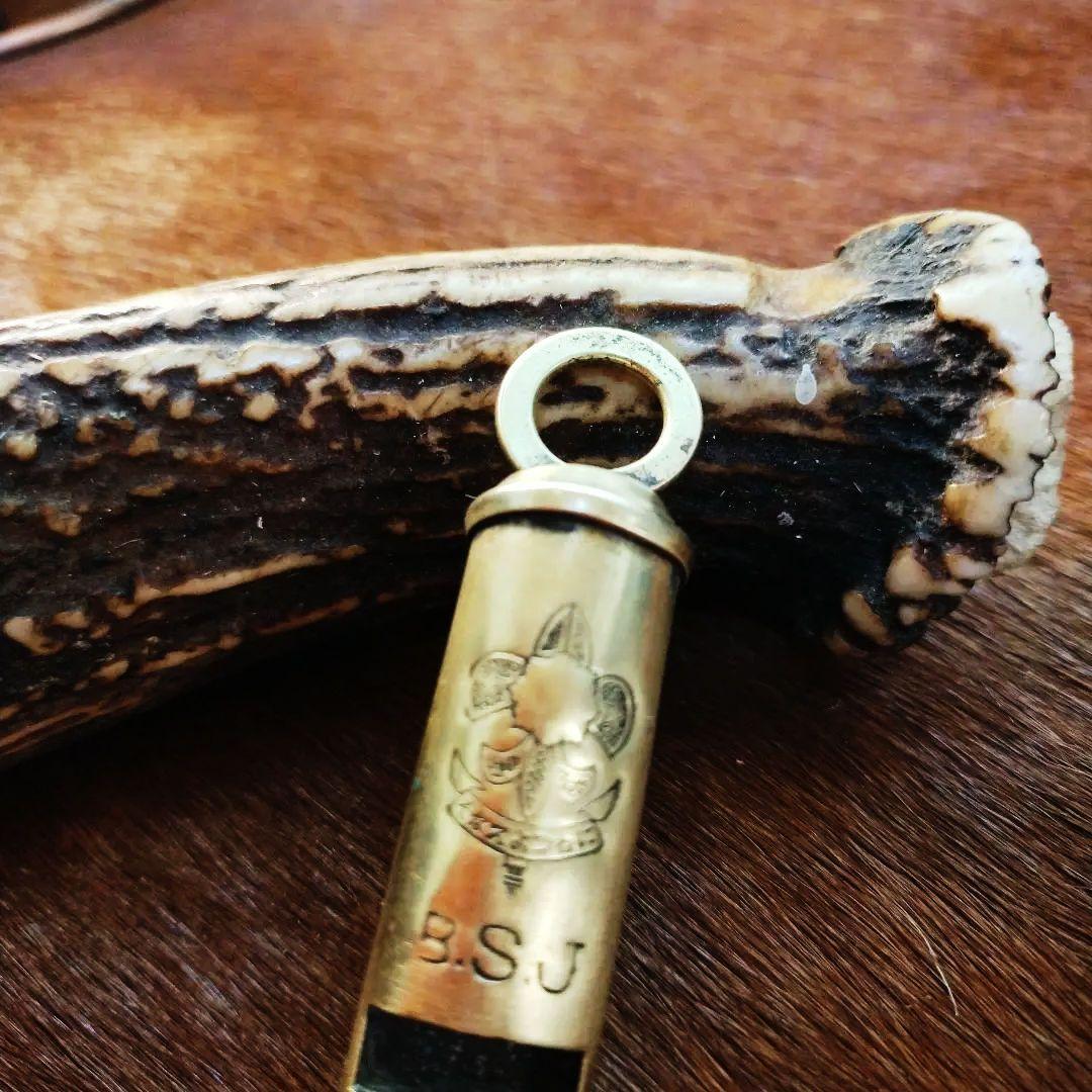 日本ボーイスカウト連盟公式ビンテージ　BSJロゴ入り真鍮ホイッスル