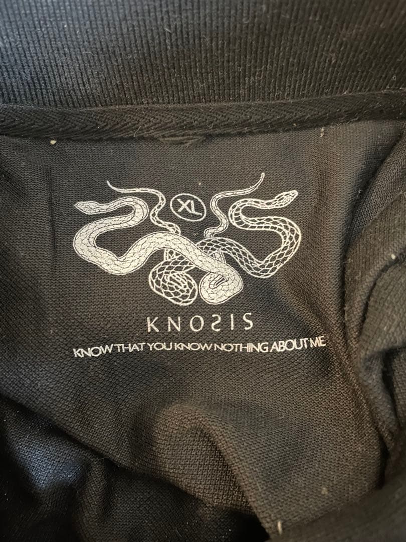 KNOSIS 蛇刺繍 ポロシャツ XL ブラック