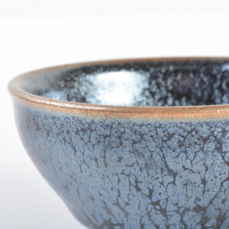 り　京焼　清水焼　鴻応窯　安房幸男作　油滴天目　ぐい呑　共箱　V　4200