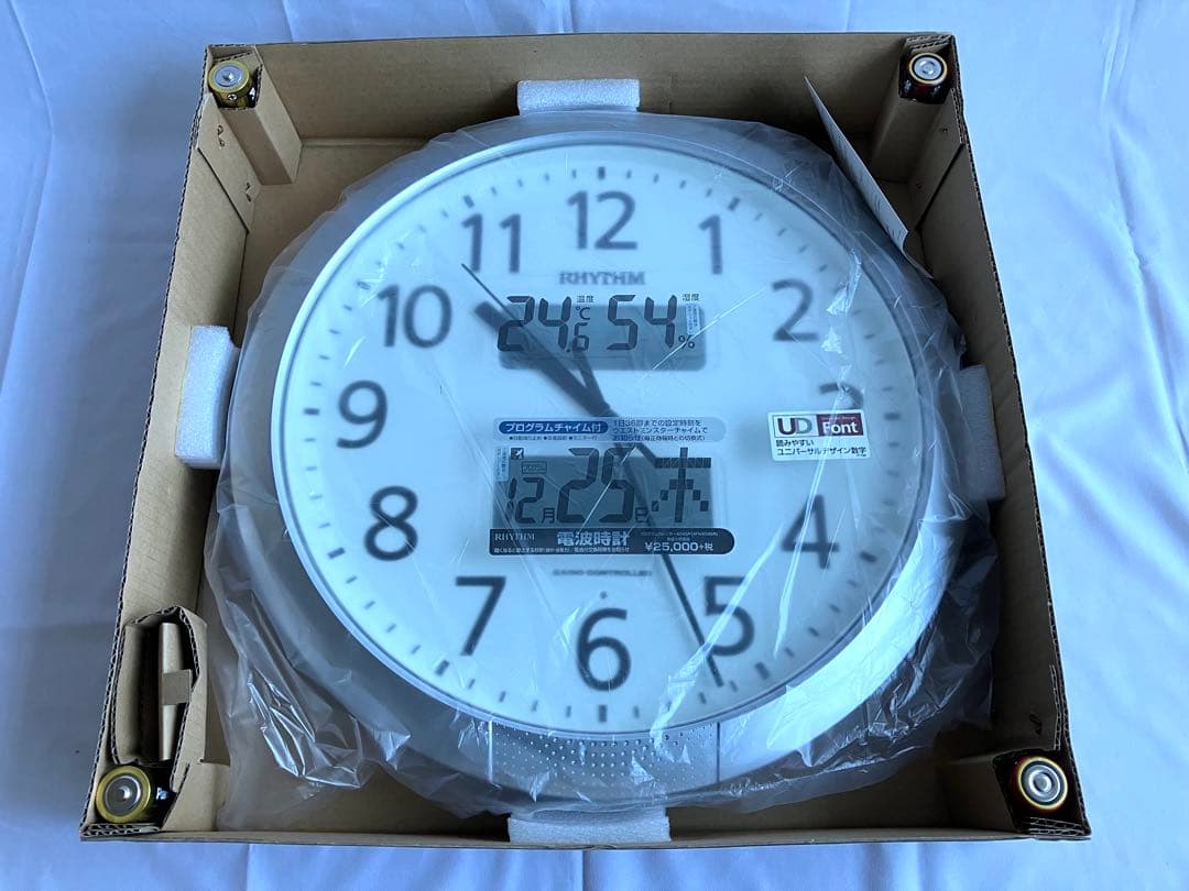 RHYTHM 電波時計 4FN404SR19 温度・湿度モニター付き