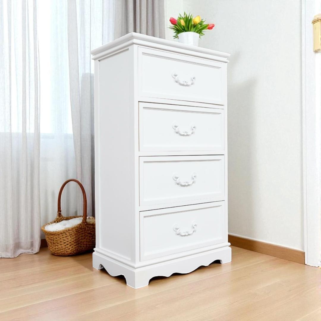 【新品・未使用】　 アンティーク調　シャビー仕上げ　チェスト ４杯