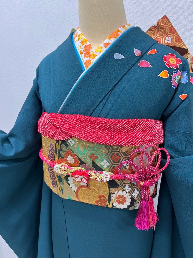 振り袖　フルセット　長襦袢付　落款入り　成人式　手描き　689