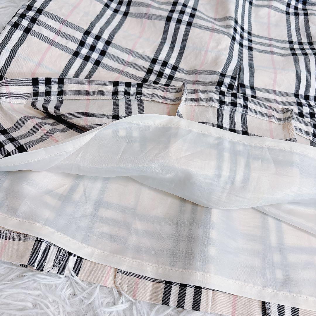 バーバリーブルーレーベル　プリーツスカート　ノバチェック