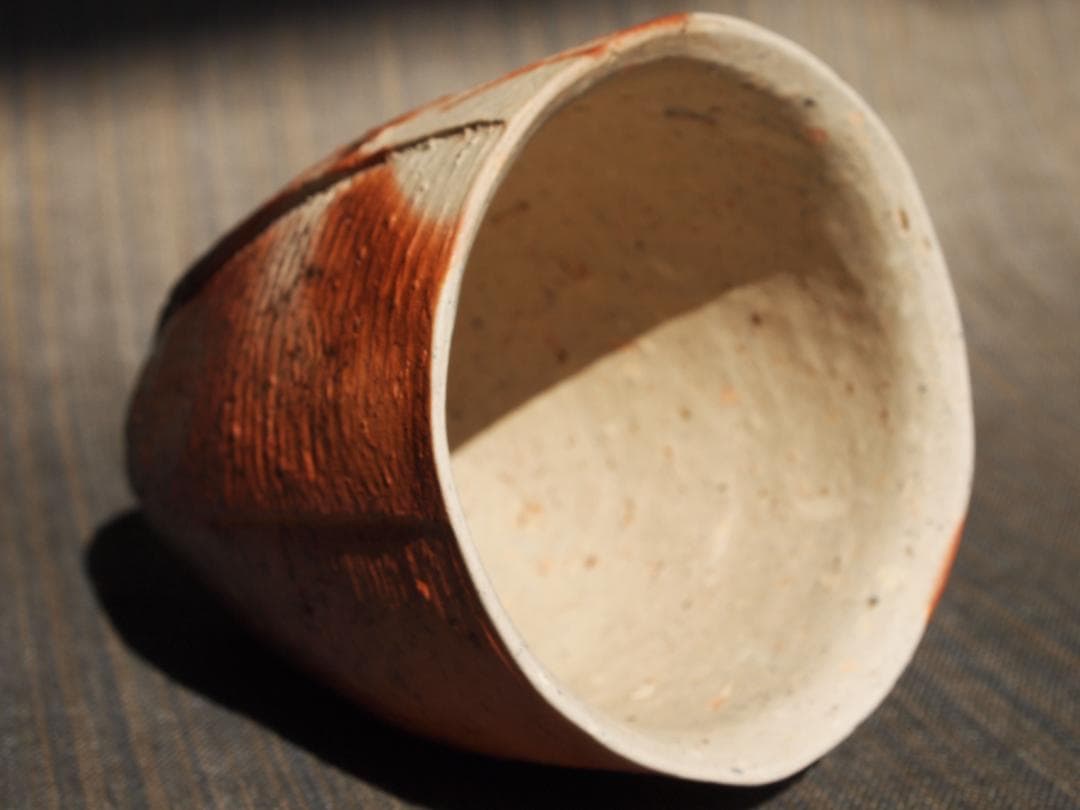 未使用★末廣学【師：森陶岳】★備前窯変湯呑み