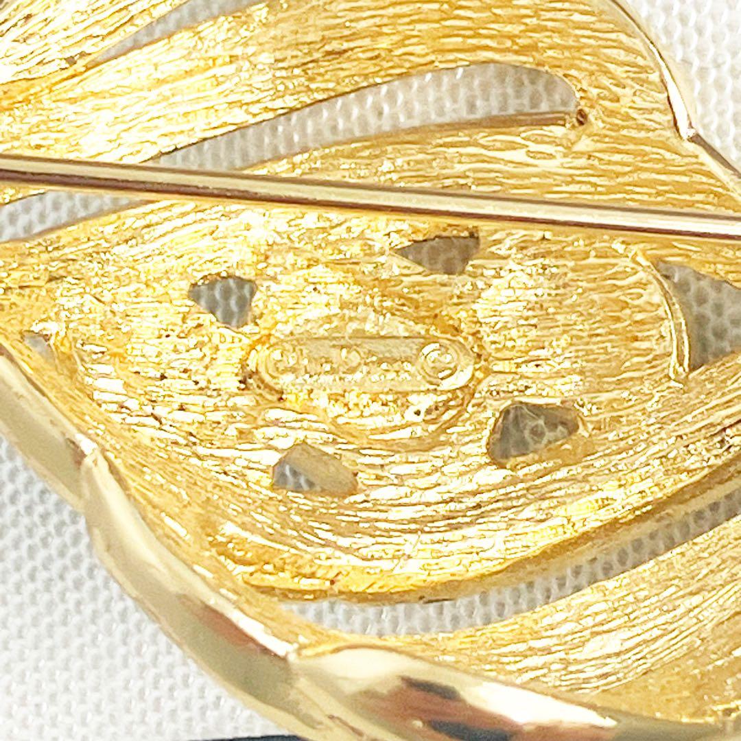 美品✨クリスチャンディオール　ブローチ　カラーストーン　ラインストーン　ゴールド