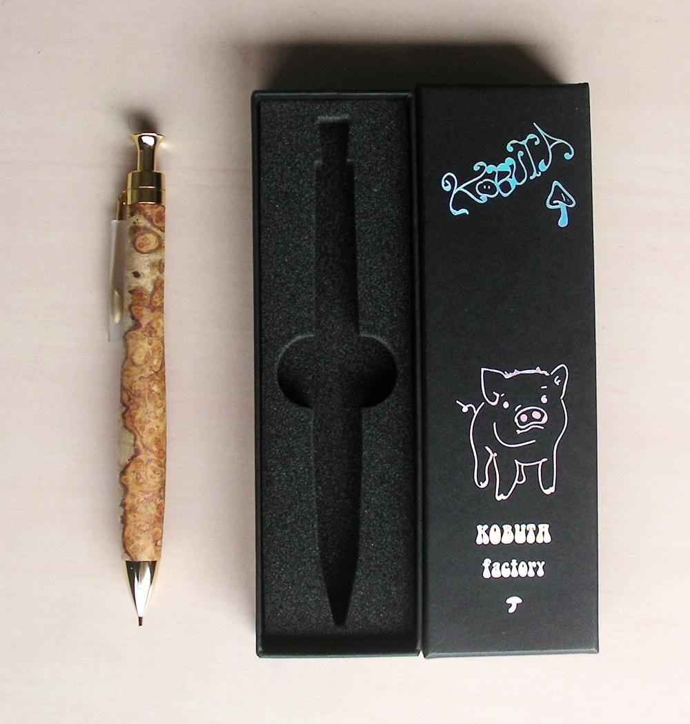 花梨紅白　瘤　木軸　シャープペン　0.5ミリ　未使用　新品　こぶた工房　E私38