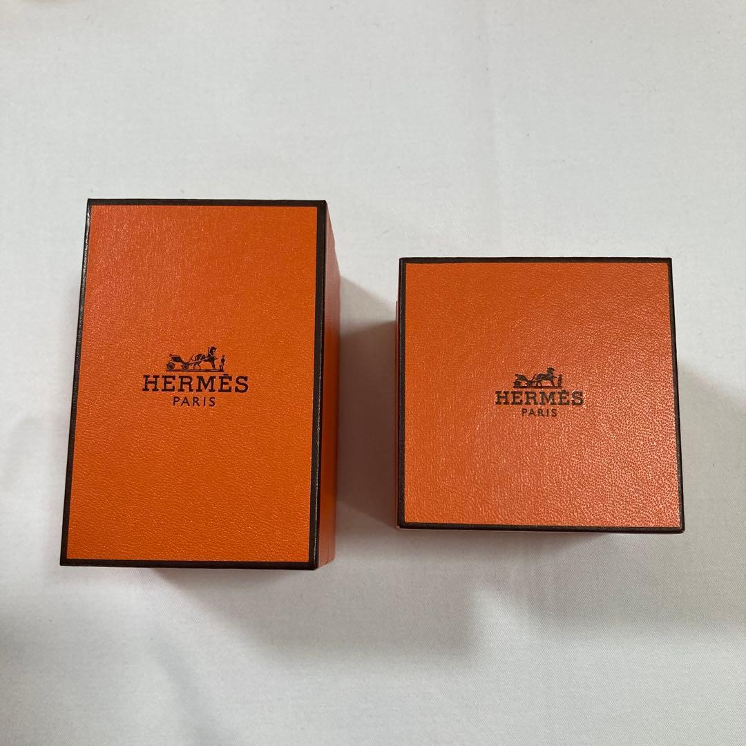 美品　エルメス　リングケース　2点セット　最新仕様　現行品　指輪入れ　リボン付き