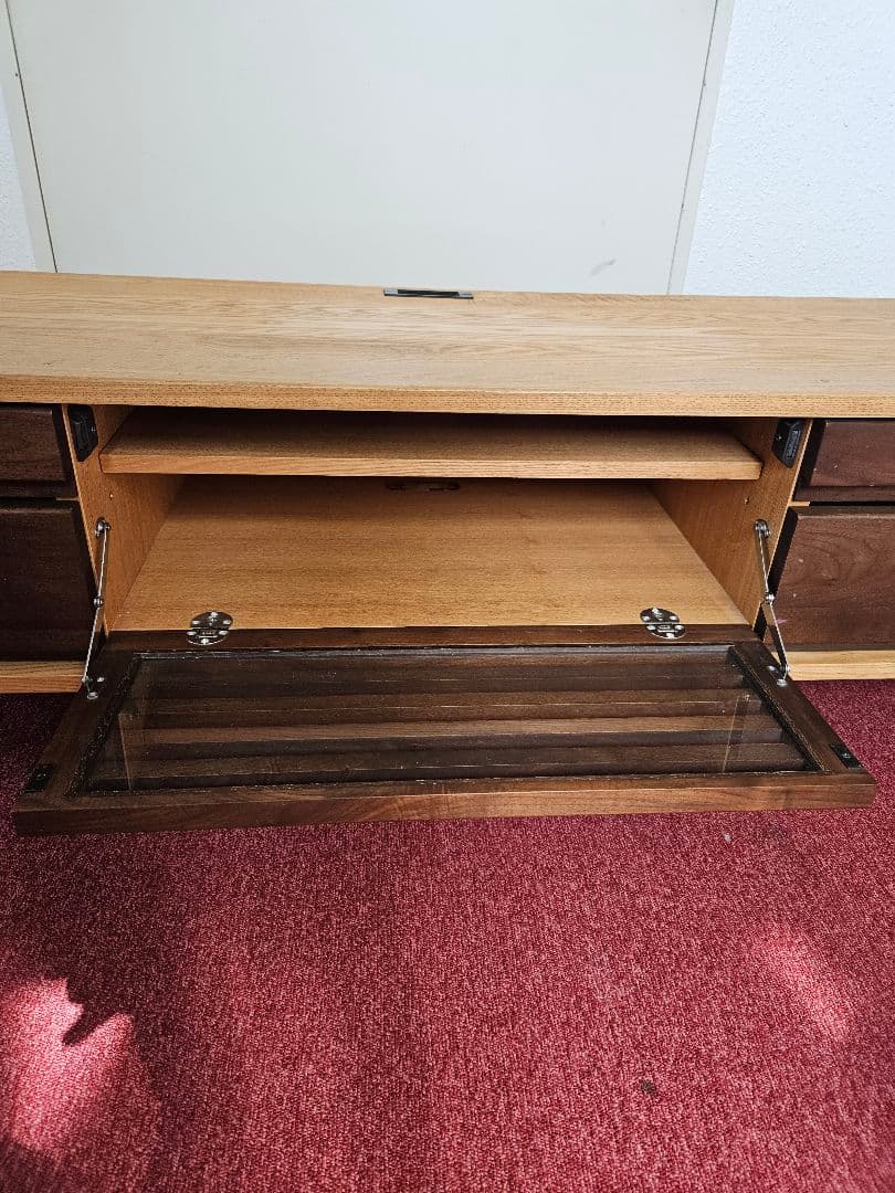 すみっこ 北欧 タモ＆ウォルナット無垢材 収納TVボード 幅180cm